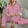thumbnail image 6 of Sikiie Glitter Pink Women's Long-Sleeve Shirt and Full-Length Bottom Pajama Set (s-xxl)-X-Large, 6 of 7