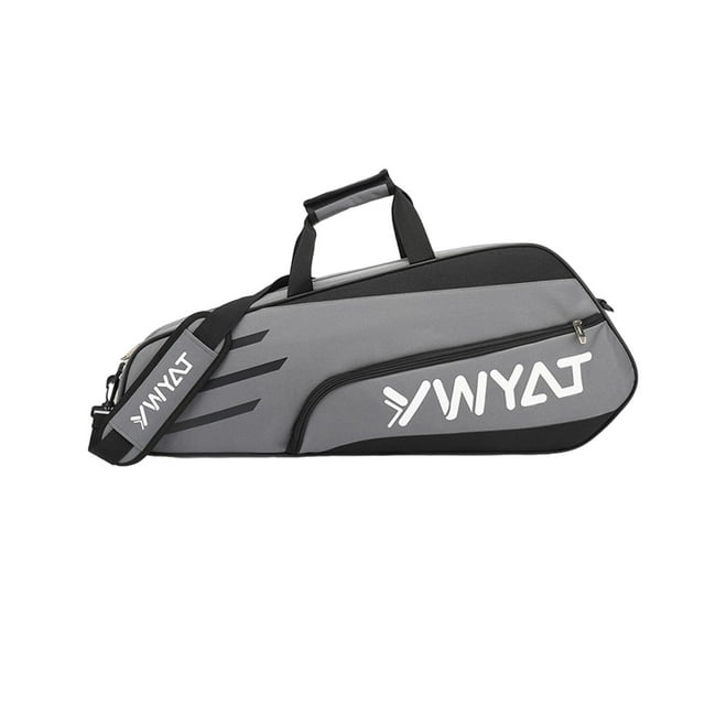 ZLight Badminton Racquet Bag Outdoor Sport Bag Black Blue Closure Racket Bag Zipper Carrying Gray Black 72x11x16cm