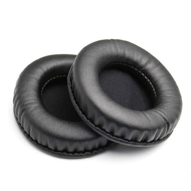 Matsuzay 1 par de almohadillas para auriculares de esponja de PU, portátil, Universal, a prueba de polvo, lavable, taza para auriculares, barra Cables de audio/vídeo Negro 80 mm