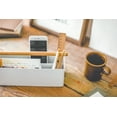 thumbnail image 6 of Yamazaki Home Pen + Desk Organizer - Two Sizes, White, Steel + Wood, Caddy, Handles, No Assembly, 6 of 7