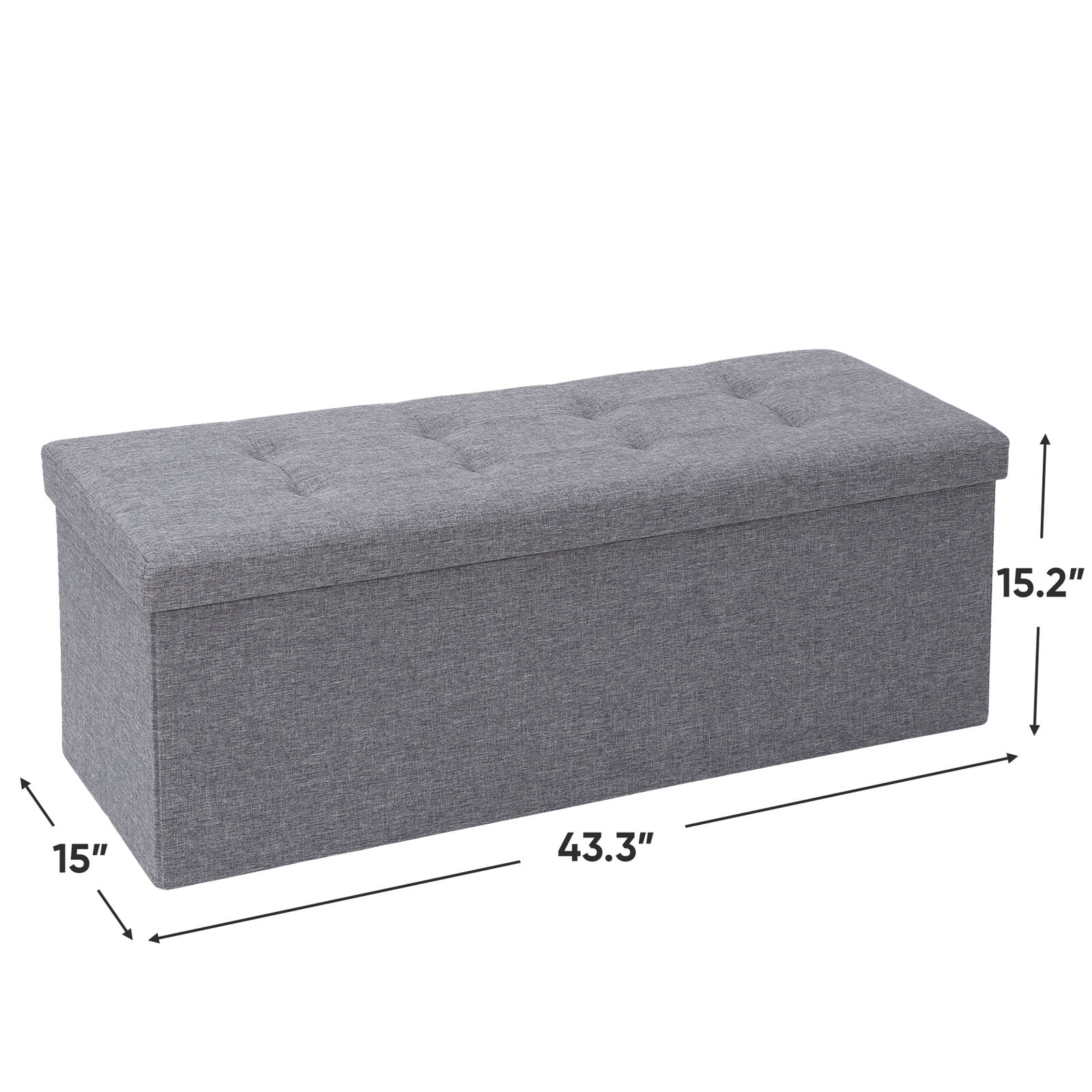 ZENSTYLE Storage Ottoman Bench Folding Chest Foot Rest Stool, Gray