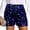 Z278Dark Blue, variant on Women's Contrast Sequin Elastic Waist Sparkly Party Mini Shorts Gold M