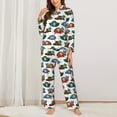 thumbnail image 2 of Pofeuu Pirate hats Print Womens Pajamas Set Long Sleeve Sleepwear Button Down Nightwear Soft Pj Lounge Sets Button Down Pajamas Women-XX-Large, 2 of 7