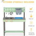 thumbnail image 4 of ZYPPPA Kid's Wooden Play Kitchen, Outdoor Mud Kitchen with Water Play Set and Cooking Toys, Backyard Play for 3+ Years Kid, 4 of 7