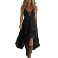 thumbnail image 2 of Women's Sleeveless Hollow Out Midi Beach Dress Solid Color Party, 2 of 6