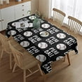 thumbnail image 2 of Black Play Ball Baseball Pattern Rectangle Tablecloth 60"x84",Waterproof Polyester Rectangle Table Cloth, Wipeable Spillproof Polyester Tablecloth for Dining, Camping, Indoor and Outdoor, 2 of 5