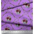 thumbnail image 3 of Soimoi Purple Rayon Fabric Leaves,Floral & Diamond Geometric Print Sewing Fabric BTY 42 Inch Wide, 3 of 3