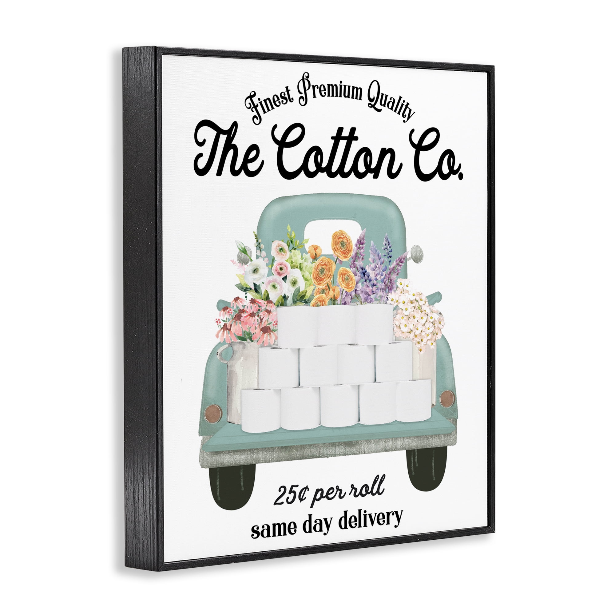 Toilet Paper Delivery Truck Black Framed Giclee Art, design by Lettered and Lined