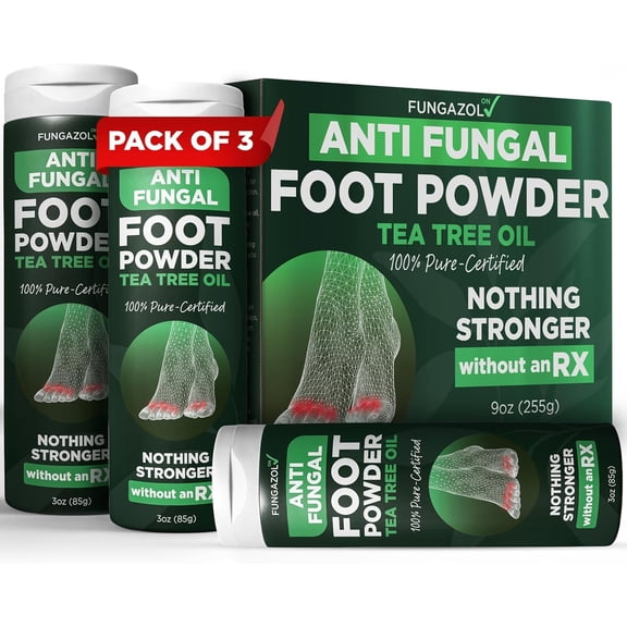 Antifungal Foot Powder with Miconazole Nitrate 2% & Tea Tree Oil for Fungus Treatment | Soothes Itchy Skin, Controls Odor & Prevents Reinfection
