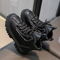 thumbnail image 6 of GJSYRH Girls Sole Lace Up Boots Combat Boots Rave Boots for Women Booties Motorcycle Fashion Buckle Goth Chunky Heel Black 9.5-10 Years, 6 of 7