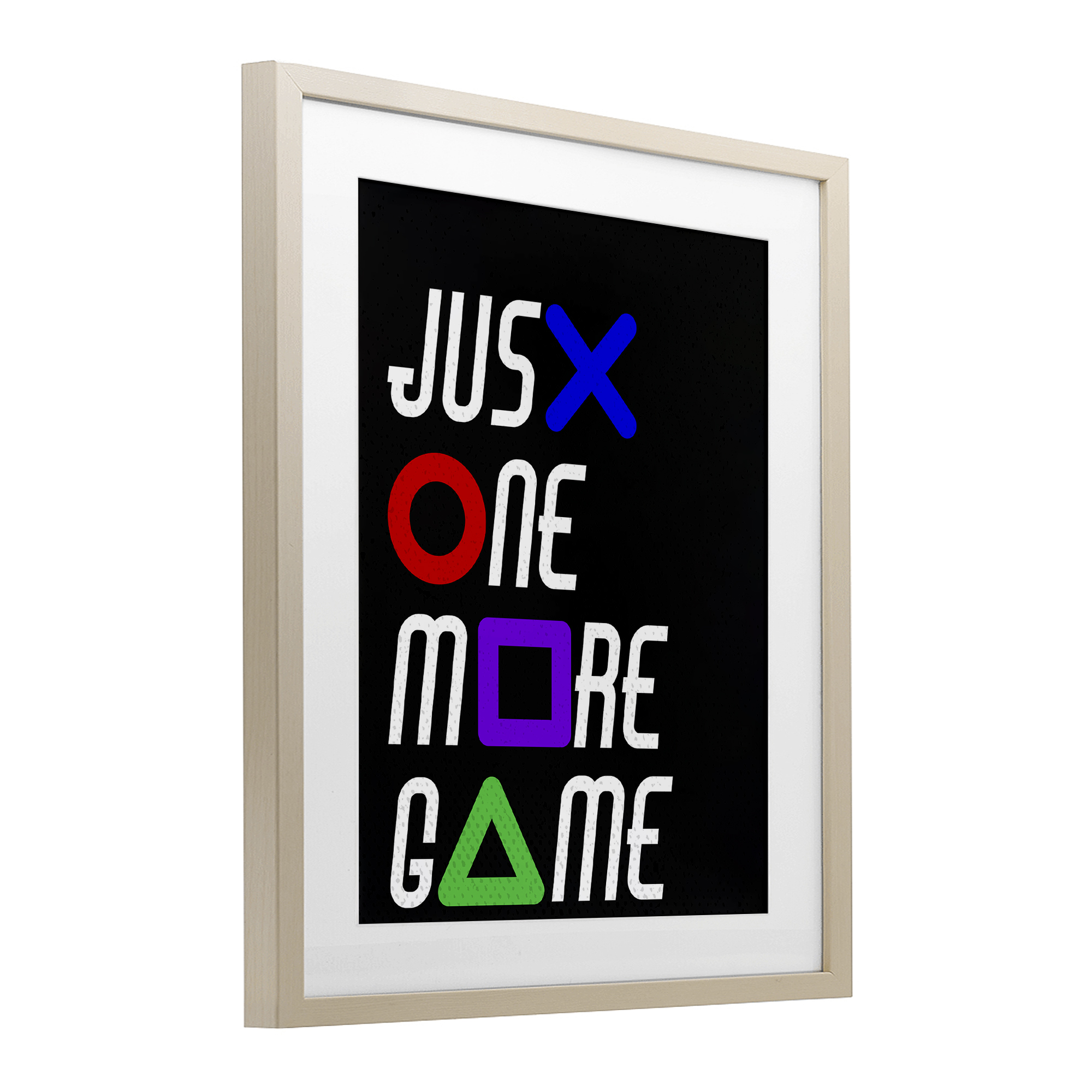 One More Game with Symbols Birch Framed Print Under Glass, design by Kim Allen
