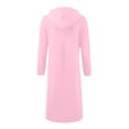thumbnail image 6 of Resicozy Long Hoodies for Women Zip Up Oversized Long Sleeve Sweatshirt Winter Hoodie Dress with Pocket Pink S, 6 of 6