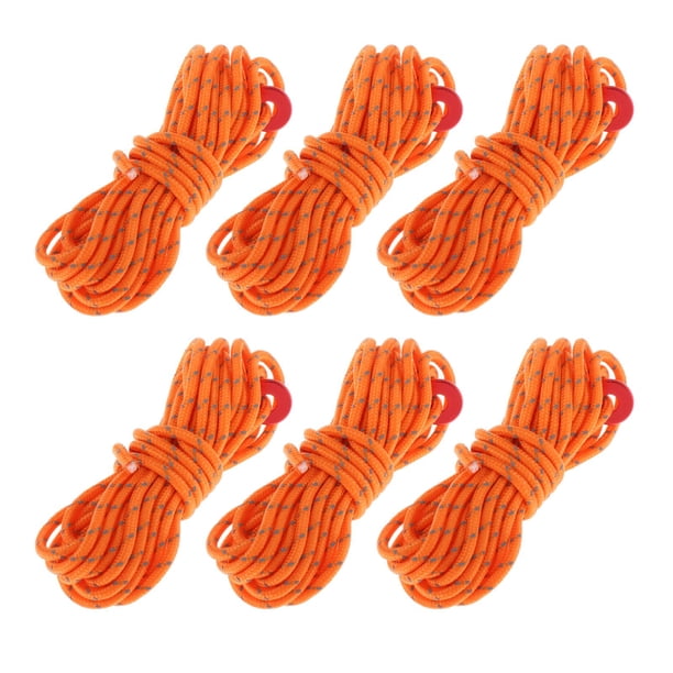 Cuerda reflectante de tienda Guyline de 4mm con tensores de Cuerda de 2 ojos Sunnimix Naranja