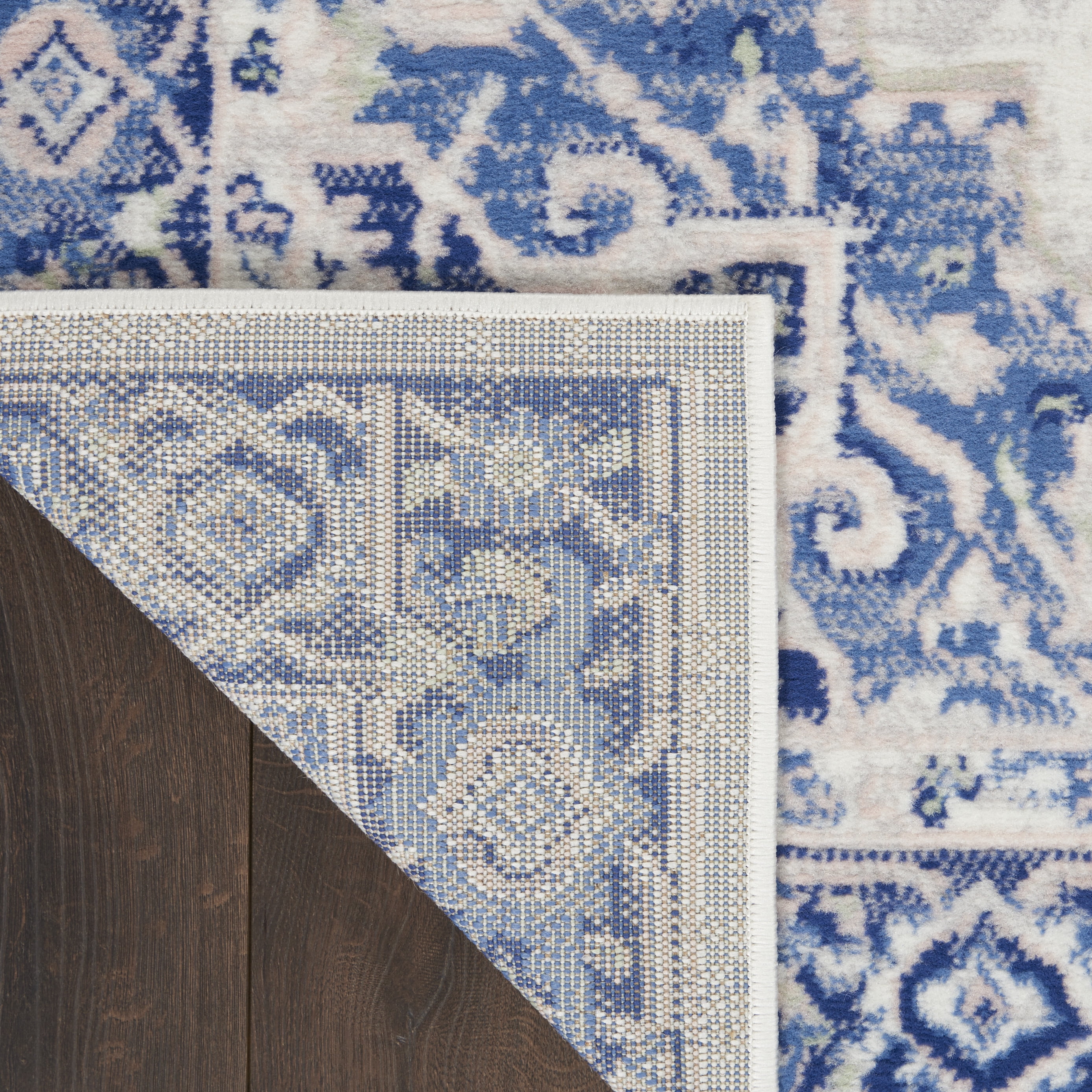 Nourison Whimsicle Persian Farmhouse Ivory Blue 8' x 10' Area Rug, (8' x 10')