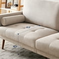 thumbnail image 6 of Vonanda Fabric Sofa Couch, Mid-Century 73 Inch 3 Seater Linen Couch with Hand-Stitched Comfort Cushion and Bolster Pillows for Living Room,Elegant Beige, 6 of 9