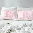 thumbnail image 4 of Erosebridal Teens Monogrammed Full Sheet Sets, Initial R Letter Bedding Full Size, Pink Bowknot Decor, 4 of 7