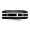 thumbnail image 4 of Edward Mirell Titanium Brushed/Polished/Grooved Black Titanium 8mm Ring Size: 9; for Adults and Teens; for Women and Men, 4 of 7