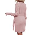 thumbnail image 4 of Vestido cárdigan Sunloudy para mujer, manga larga, cuello en V, cintura, lazo lateral, ropa informal ajustada, vestido elegante Sunloudy moda, 4 of 9