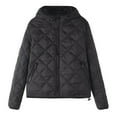 thumbnail image 5 of IROINNID Women's Puffer Coat Solid Color Long Sleeve Warm Top Socket Winter Shirt Comfortable Cotton Sleeve Coat, Black, 5 of 5