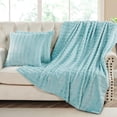 thumbnail image 3 of Home Soft Things Plush Faux Fur Throw & 2 Pillow Covers Set - Pastel Turquoise - 50"x60"/18"x18", 3 of 9