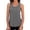 Gray, variant on Women's Summer Solid Crew Neck Pullover Cami Top Pleated Sleeveless Casual Loose Fit Fashion Blouse Light Blue S