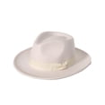 thumbnail image 5 of Felt Hat Sun Protection Windproof Non-fading Anti-shrink Comfortable Wear Breathable Bow Decoration Dome Hat Fashion Accessory, 5 of 7