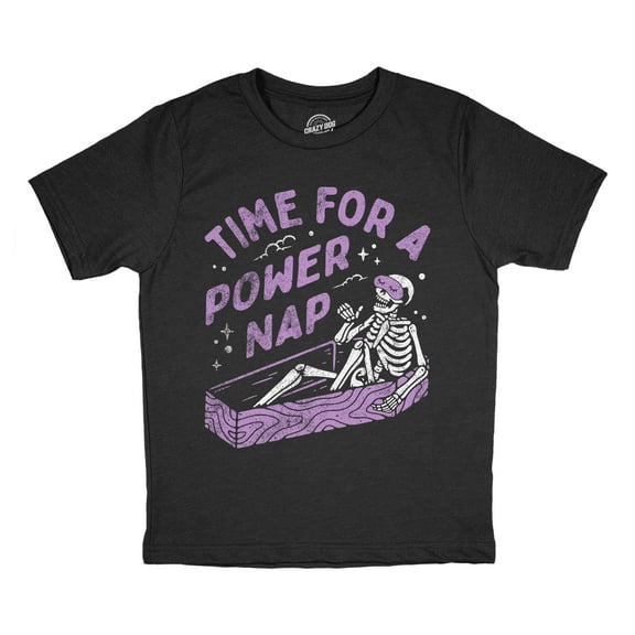 Toddler Funny T Shirts Time for A Power Nap Sarcastic Halloween Graphic Novelty Tee For Young Kids