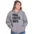 thumbnail image 3 of Yoga Coffee Naps Meditation Fitness Womens Plus Size Graphic Zipper Hoodie Brisco Brands 2X, 3 of 5