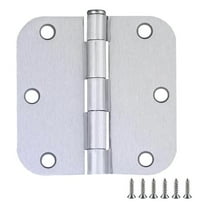 Bowery Hill Stainless Steel Door Hinge-3 1/2 in. 5/8 in. Radius-Nickel-6 Pack