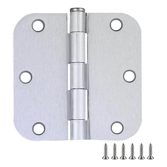 Bowery Hill Stainless Steel Door Hinge-3 1/2 in. 5/8 in. Radius-Nickel-6 Pack