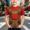 thumbnail image 2 of Bobifish Boys Tees Oktoberfest Lederhosen Print Crew Neck Short Sleeve T Shirts Traditional Holiday Event Wear Tee Shirts, 2 of 5