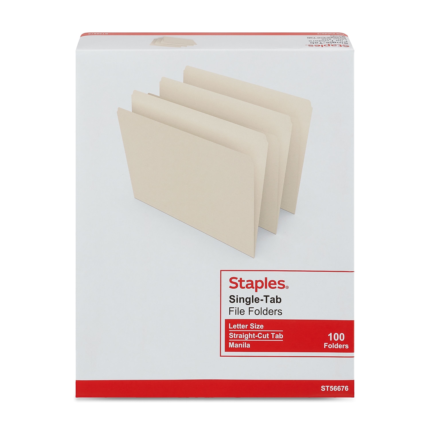 MyOfficeInnovations Manila File Folders Letter Single Tab 100/Box 116723