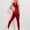 Red, variant on Amzcrzy Workout Sets for Women Women's Round Neck Sports Tight Yoga High Waist Solid Color Set Yoga Suit Set Track Suits for Women Set Womens Sweatsuits Sweat Suits for Womens 2 Piece