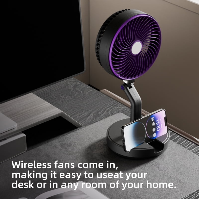 Multifunctional Electric Desktop Fan Fold Portable Home Air cooler Fan Wall Rechargeable fan