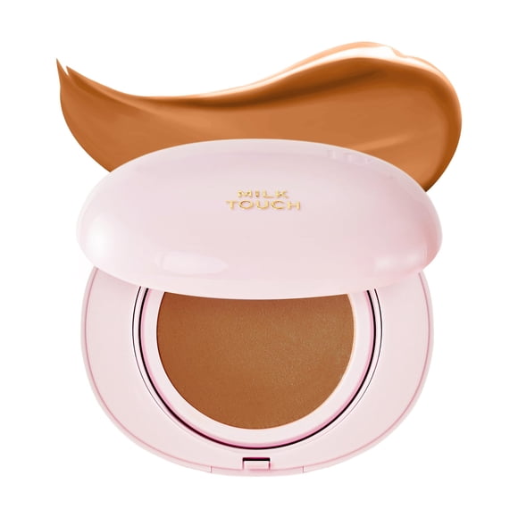 Milktouch Cushion Foundation 24H Piel impecable Brillo radiante Sin oxidación Larga duración Sin arrugas 60% Hidratante Cuidado de la piel Infusión de base coreana Regalos de San Valentín (33C Canela)