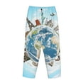 thumbnail image 5 of Goofa World Travel Printed Soft Pajama Pants for Women, Wide Leg Comfy Casual Lounge Yoga Pants-Medium, 5 of 9