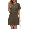 thumbnail image 1 of Vestido GRECERELLE para mujer, manga corta, cuello redondo, 1 of 5