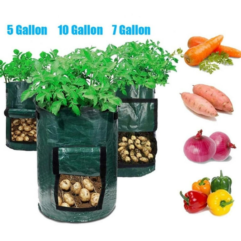 4pcs Potato Grow Bags, Potato Planters With Flap And Handles, Vegetables  Garden Planting Bags For Onion, Fruits, Tomato, Carrot (7 Gallon)