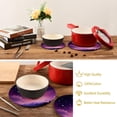 thumbnail image 6 of GZHJMY Purple Space Field Trivets Pot Holders Set of 2 Decoration Potholders Pure Cotton Thread Weave Trivets, Coasters, Placemats, Spoon Rest for Cooking for Kitchen Pans Bowl Teapot, 6 of 7