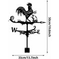 thumbnail image 2 of Veleta de metal rústica con forma de gallo, regalo perfecto para exteriores, decoración de granja vintage y guía de dirección del viento para jardín, 2 of 5