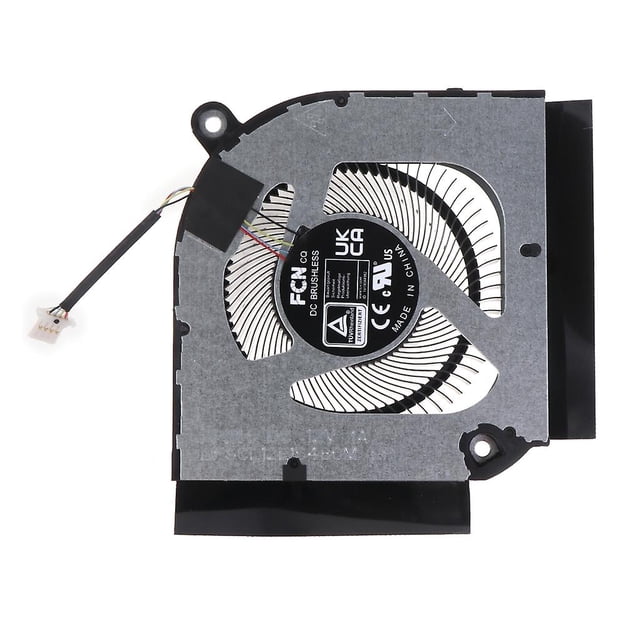 para acer nitro 5 n22c1 an515-58 ventilador de refrigeración de cpu para computadora portátil 12 v 1 a 4 pines radiador de gpu, gpu Vista cenital del ventilador de CPU/GPU para laptop, ensamblaje plano con carcasa metal-plástico y aletas de aluminio visibles, motor central con etiqueta y cable con conector de 4 pines; orificios de montaje y conducto de salida de plástico negro. A menudo usado como repuesto para reparaciones de portátiles Acer compatibles.