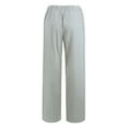 thumbnail image 6 of TMOYZQ Women's Summer Cotton and Linen Wide Leg Pants with Pockets Casual Elastic Waist Drawstring Lounge Pants Loose Work Long Trousers S-3XL, 6 of 9
