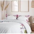 thumbnail image 6 of Ambesonne Bridal Duvet Cover Sets, Romantic Blossom Flowers, 2-Queen, Fuchsia Green Blue, 6 of 7