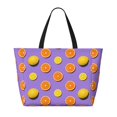 thumbnail image 2 of Pofeuu Yellow Lemon And Orange Print Beach Bag,Waterproof Sandproof Beach Tote Bag, Large Capacity Foldable Beach Bags for Women, 2 of 7