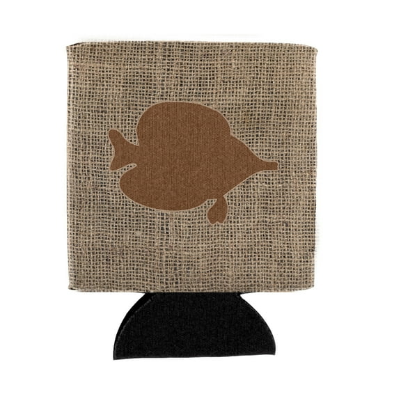 Fish - Tang Fish Burlap and Brown Can or Bottle Beverage Insulator Hugger
