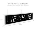 thumbnail image 3 of Ivation Large Digital Clock, 48" Led Wall Clock with Stopwatch, Alarms, Timer, Temp & Remote, White, 3 of 10