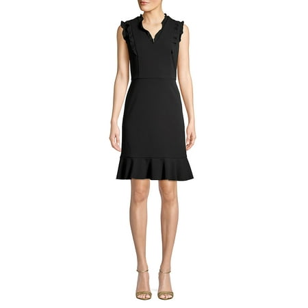 - Ruffle-Trimmed Sheath Dress