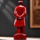 thumbnail image 2 of Red wood carving of a full-body statue of Chairman Mao, suitable for living room or office decoration, or as a gift for leaders or elders., 2 of 3