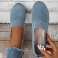 thumbnail image 6 of Womens Knitted Flat Shoes Lightweight Comfortable Loafers Slip On Casual Breathable Mesh Walking Shoes Round Toe Light Blue 38, 6 of 7
