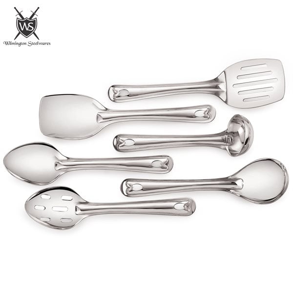 Artisan 3-Piece Serving Spoon Fivе Расk and Perforated Spoon 13-Inch Stainless Steel Serving Spoon Set with Slotted Spoon